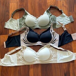 Elegant Comfort Bras - Black, Green, Cream